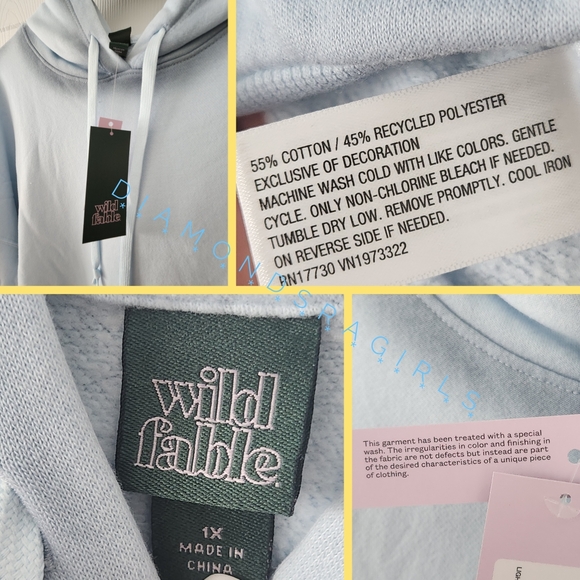 Wild Fable™ Oversized Hoodie Sweatshirt Baby Blue Plus Size 1X NWT - Picture 8 of 15